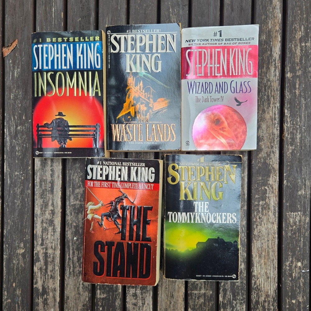 Stephen King 5 Paperback Book Lot The Stand Tommyknockers Dark Tower Insomnia